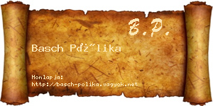 Basch Pólika névjegykártya